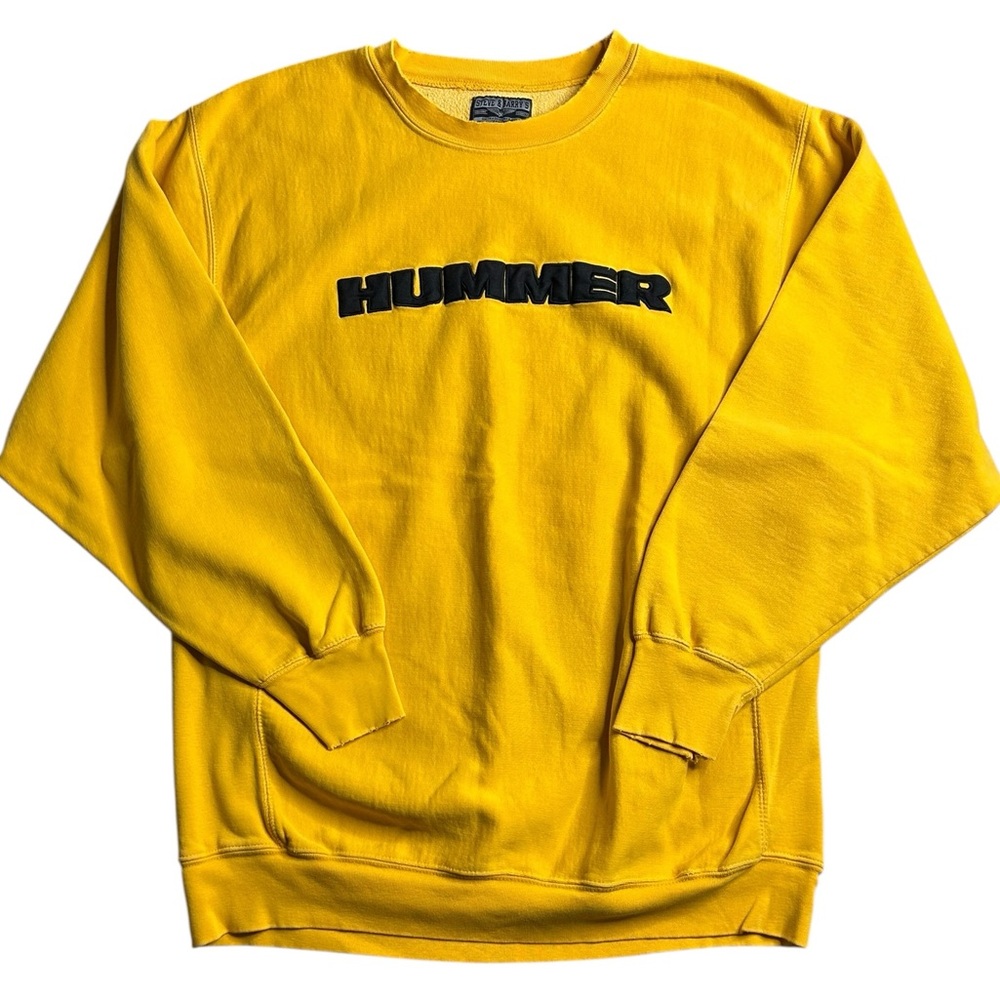 Vintage Steve‎ & Barry’s Hummer Sweatshirt Yellow Crewneck Pullover Men’s XL